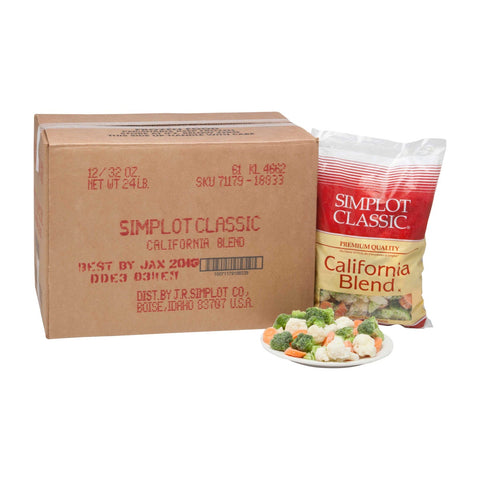 Simplot California Vegetable Blend - 32 oz. package, 12 package per case