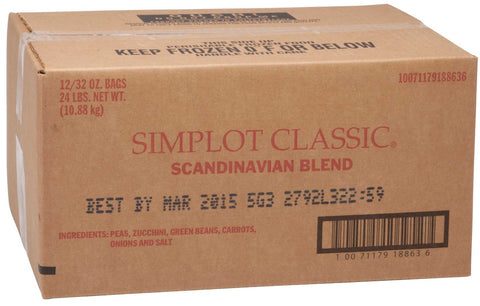 Simplot Scandinavian Vegetable Blend, 32 Ounce Package -- 12 packages per case