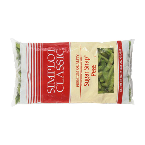 Simplot Sugar Snap Peas - 32 oz. package, 12 packages per case
