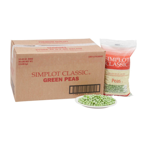 Simplot Peas - 40 oz. package, 12 packages per case