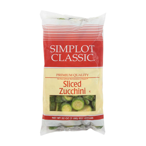 Simplot Classic Crinkle Cut Sliced Zucchini, 32 Ounce -- 12 per case.