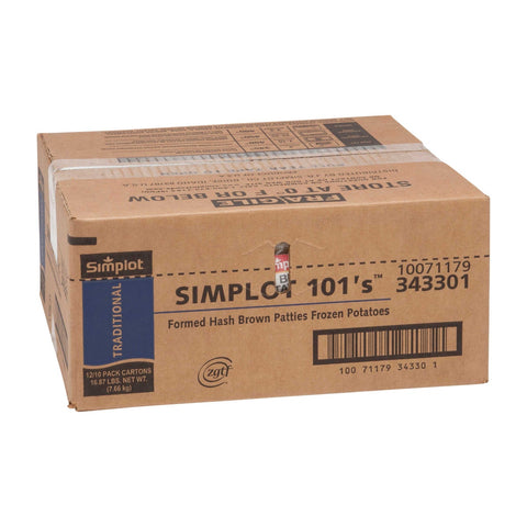Simplot Hash Brown Patty, 2.25 Ounce - 10 per pack -- 12 packs per case.