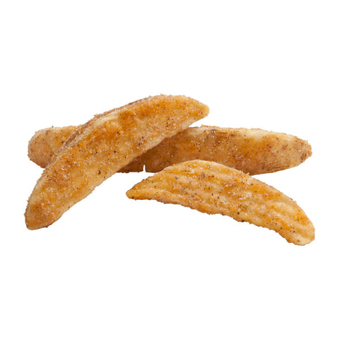 Simplot SeasonedCrisp Krunchie Wedge 8 Cut Crinkle Cut French Fry, 5 Pound -- 6 per case.