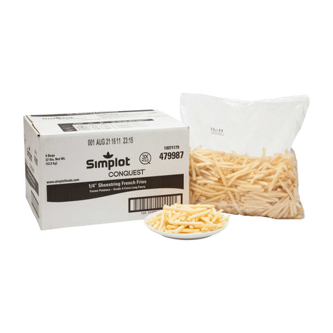 Simplot Conquest ClearlyCrisp Shoestring Potato French Fry, 4.5 Pound -- 6 per case.