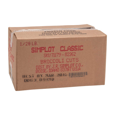 Simplot IQF Broccoli Cuts - 20 lb. package, one package per case