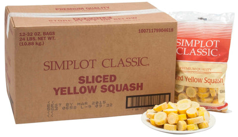 Simplot Simple Goodness Classic Vegetables Smooth Sliced Yellow Squash, 2 Pound -- 12 per case