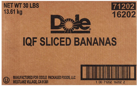 Dole Individually Quick Frozen Sliced Banana, 30 Pound