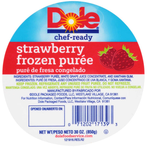Dole Strawberry Puree, 30 Ounce -- 8 per case.