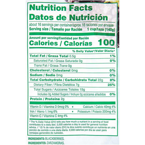 Dole Whole Individual Quick Frozen Blackberry Fruit, 5 Pound -- 2 per case.