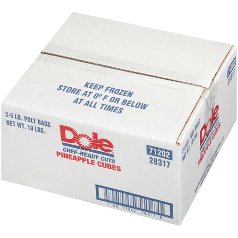 Dole Individual Quick Frozen Cubed Pineapple, 5 Pound -- 2 per case.