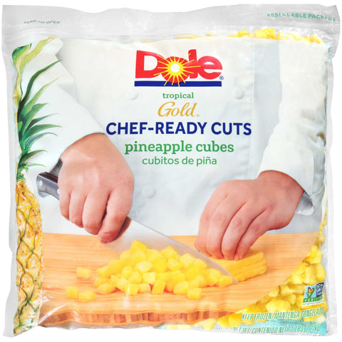 Dole Individual Quick Frozen Cubed Pineapple, 5 Pound -- 2 per case.