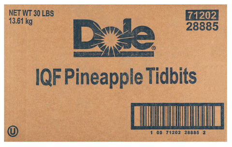 Dole Individually Quick Frozen Pineapple Tidbits, 30 Pound