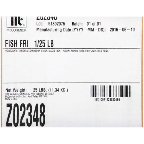 Zatarains Regular Fish Fry Seasoning Mix, 25 lbs. -- 1 per case