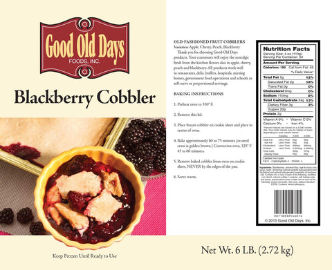Good Old Days Country Kitchen Blackberry Cobbler, 6 Pound -- 4 per case.