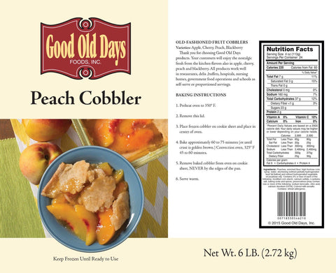 Good Old Days Country Kitchen Peach Cobbler, 6 Pound -- 4 per case.
