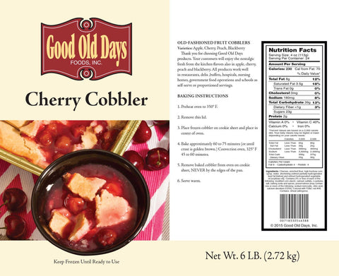 Good Old Days Country Kitchen Cherry Cobbler, 6 Pound -- 4 per case.