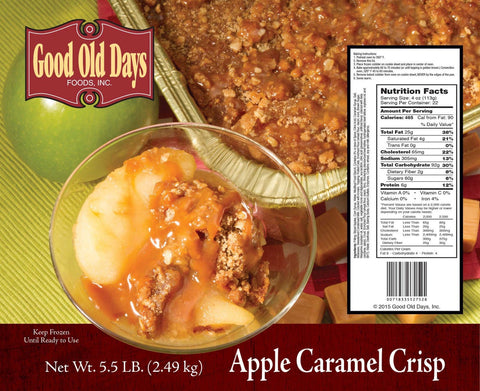 Good Old Days Apple Caramel Crisp, 5.5 Pound -- 4 per case.