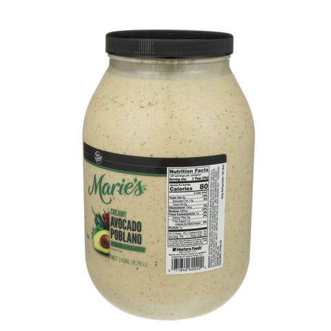 Maries Creamy Avocado Poblano Dressing, 1 Gallon -- 2 per case
