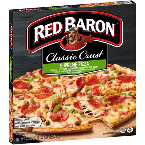 Red Baron Supreme Classic Crust Pizza, 23.45 Ounce -- 16 per case.