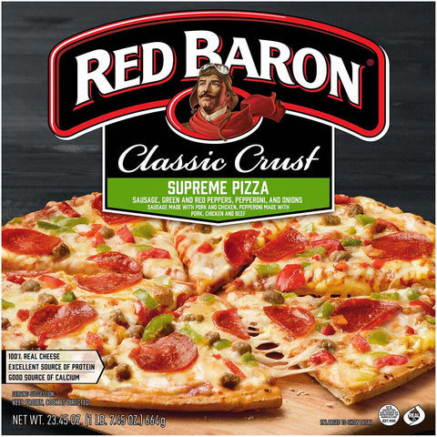 Red Baron Supreme Classic Crust Pizza, 23.45 Ounce -- 16 per case.