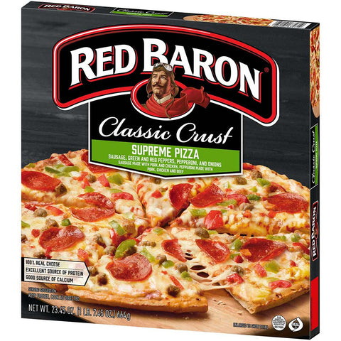 Red Baron Supreme Classic Crust Pizza, 23.45 Ounce -- 16 per case.