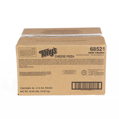 Tonys Whole Grain Thick Crust Cheese Pizza, 4 x 6 inch -- 96 per case.