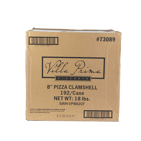 Villa Prima Clamshell Pizza Box, 8 inch -- 192 per case.