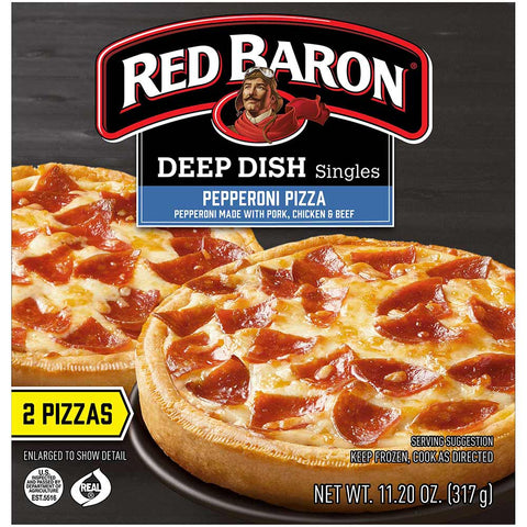 Red Baron Deep Dish Singles Pepperoni Pizza, 11.2 Ounce -- 12 per case.