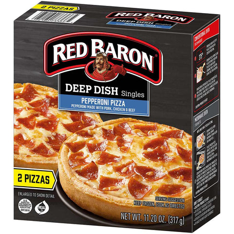 Red Baron Deep Dish Singles Pepperoni Pizza, 11.2 Ounce -- 12 per case.