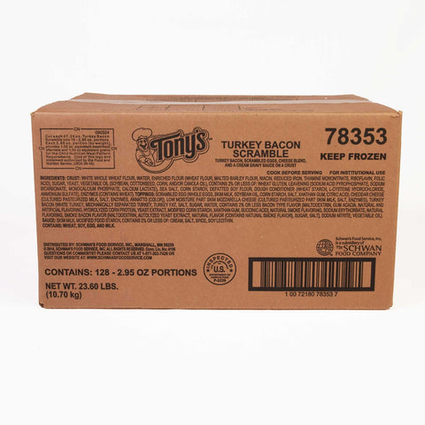Tonys 51 Percent Whole Grain Bacon Scramble Breakfast Pizza -- 128 per case.