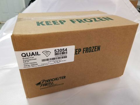 Manchester Farms Seasoned Bone in Quail Breast, 1 Pound -- 6 per case.