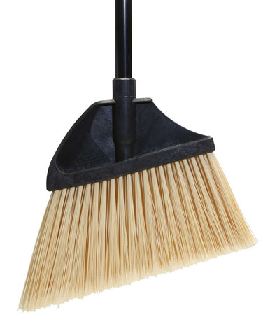 Broom, Maxi-Angler Broom - Flagged Bristles, With Handle --- 4 Count