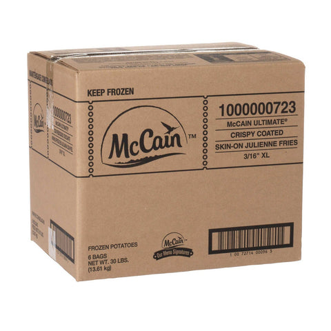 McCain Ultimate Battered Julienne Straight Cut Extra Long Fancy Fries, 30 Pound.