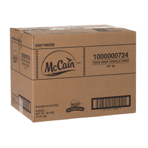 McCain Deep Groove Crinkle Cut Fries, 1/2 inch -- 6 per case.