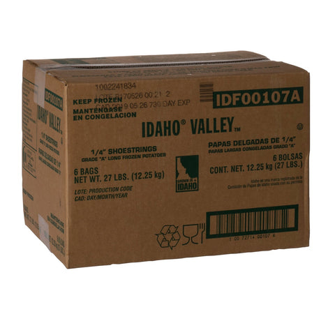 Ida Valley 1/4 inch Cut Shoestring Fries, 4.5 Pound -- 6 per case.