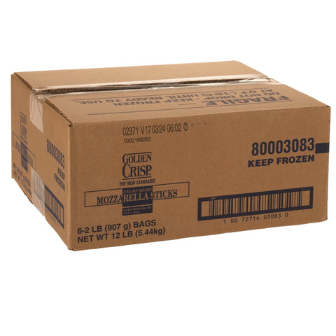 McCain Golden Crisp Breaded Ovenable Mozzarella Stick - Appetizer, 2 Pound -- 6 per case.