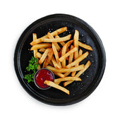 McCain Skin On Fresh Style Blanched Fries, 3/8 inch -- 6 per case.
