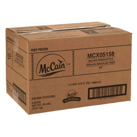 McCain Skin On Fresh Style Fries, 3/8 inch -- 6 per case.