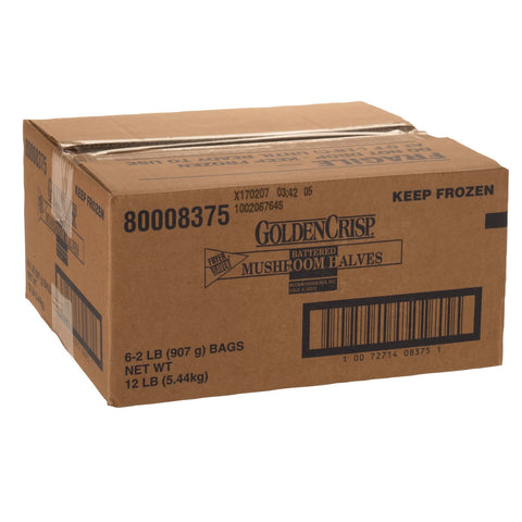 McCain Golden Crisp Battered Halves Mushroom - Appetizer, 2 Pound -- 6 per case.