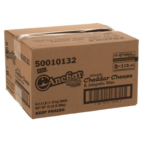 McCain Anchor Breaded Cheddar Cheese and Jalapeno Bite - Appetizer, 2.5 Pound -- 6 per case.