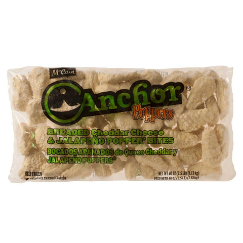 McCain Anchor Breaded Cheddar Cheese and Jalapeno Bite - Appetizer, 2.5 Pound -- 6 per case.