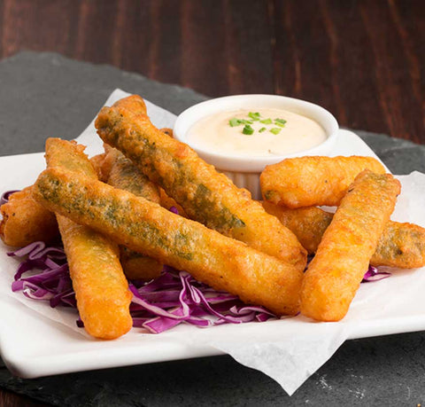 McCain Anchor Battered Zucchini Stick - Appetizer, 2.5 Pound -- 6 per case.