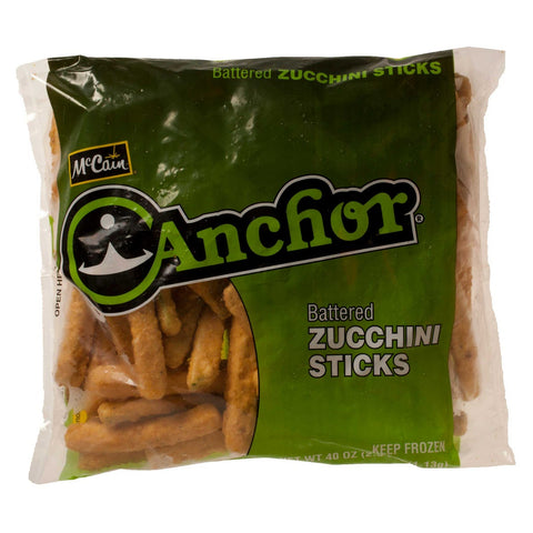 McCain Anchor Battered Zucchini Stick - Appetizer, 2.5 Pound -- 6 per case.