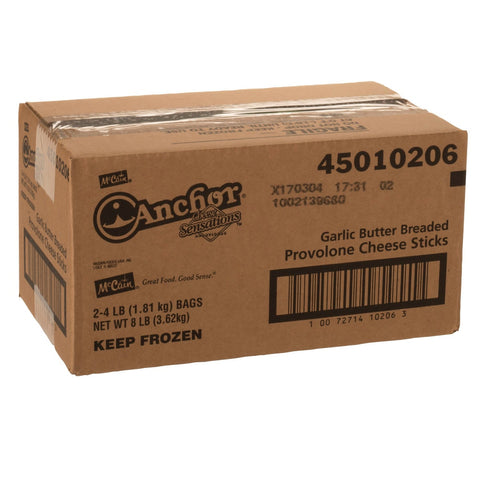 McCain Provolone Garlic Butter Breaded Cheese Stick - Appetizer, 4 Pound -- 2 per case.