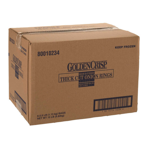 McCain Golden Crisp Beer Battered Thick Cut Onion Ring, 2.5 Pound -- 6 per case.