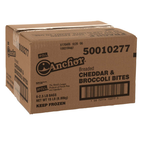 McCain Anchor Breaded Cheddar and Broccoli Bite - Appetizer, 2.5 Pound -- 6 per case.