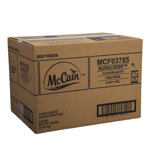 McCain Surecrisp Flavorlasts 5/16 inch Premium Extra Long Thin Potato Fries, 5 Pound -- 36 per case