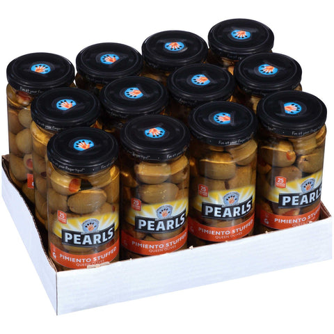 Pearls Pimento Stuffed Queen Olives, 7 Ounce -- 12 per case.