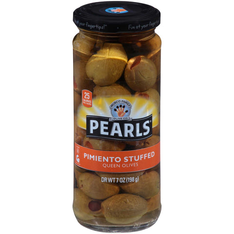 Pearls Pimento Stuffed Queen Olives, 7 Ounce -- 12 per case.