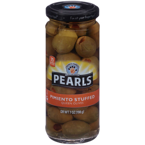 Pearls Pimento Stuffed Queen Olives, 7 Ounce -- 12 per case.